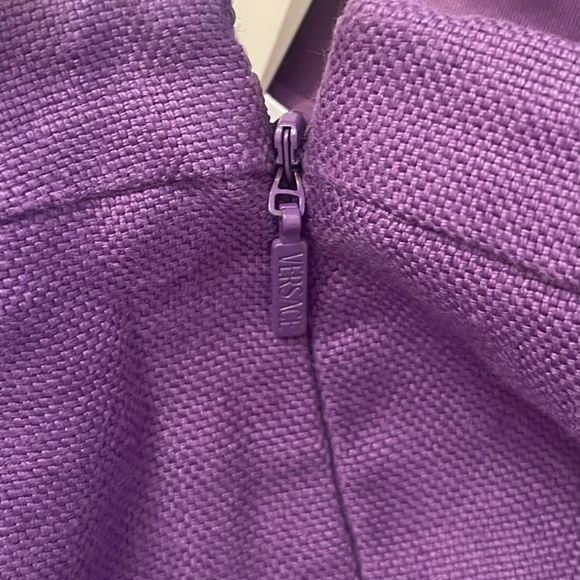 NWT! Versace Hemp Skirt IT 42 Gianni Versace Inside Label PURPLE Pencil MEDUSA - Picture 8 of 16